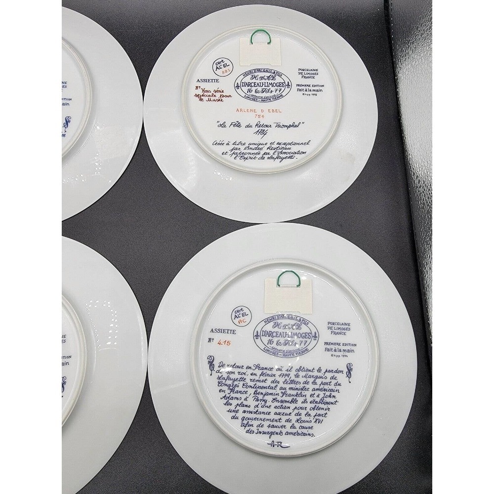 D'ARCEAU LIMOGES PLATES LAFAYETTE LEGACY COLLECTION REVOLUTIONARY WAR - Picture 7 of 7